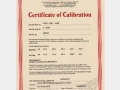 Certificate of Calibration